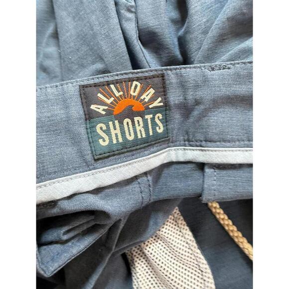 Faherty All Day Shorts 33 Navy Blue Drawstring Outdoor Beach Travel Chino - Picture 3 of 6